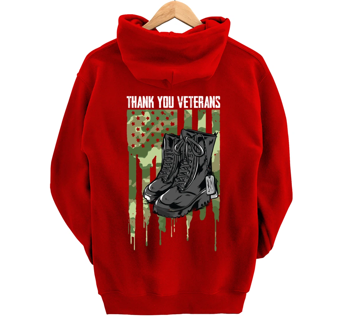 Veterans Day Thank You For Your Service Pullover Hoodie