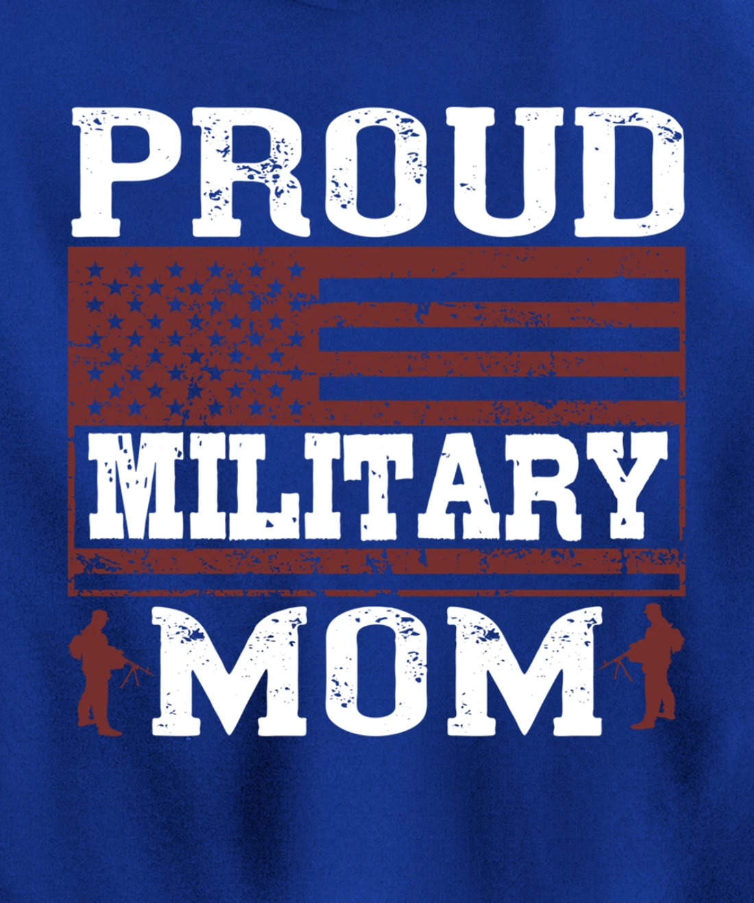 Proud Military Mom, US Flag, US Military, Happy Veterans Day Pullover Hoodie