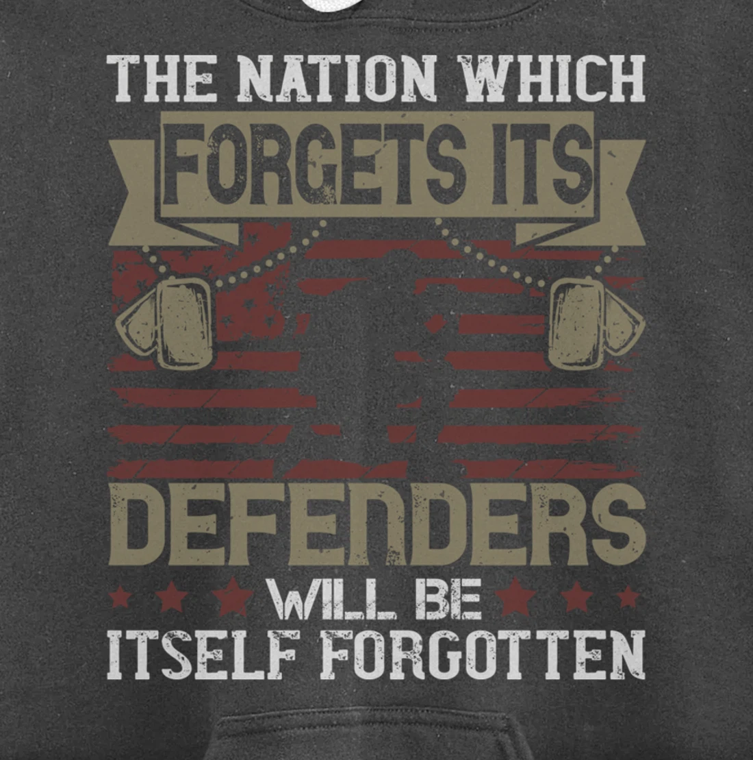 Nation Which Forgets, US Flag, US Military, Veteran's Day Pullover Hoodie