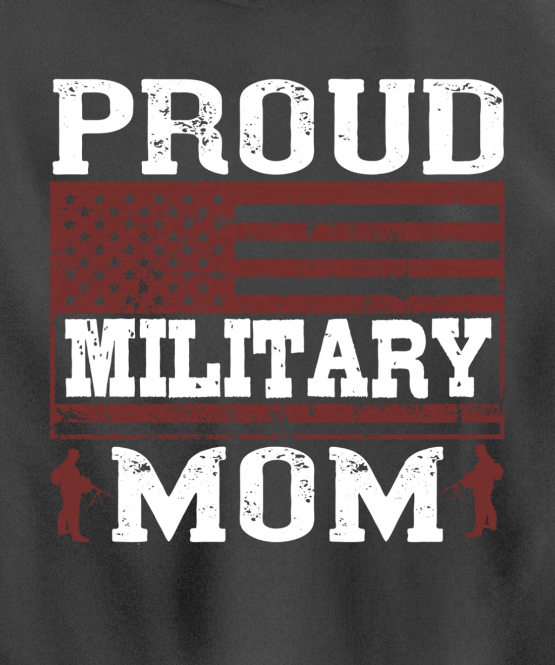 Proud Military Mom, US Flag, US Military, Happy Veterans Day Pullover Hoodie