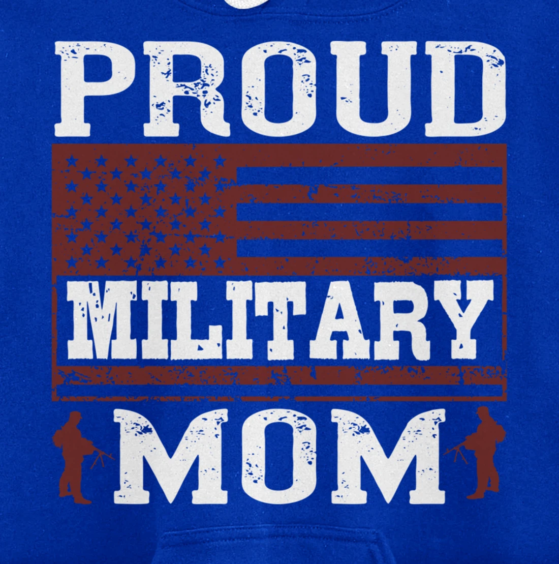 Proud Military Mom, US Flag, US Military, Happy Veterans Day Pullover Hoodie