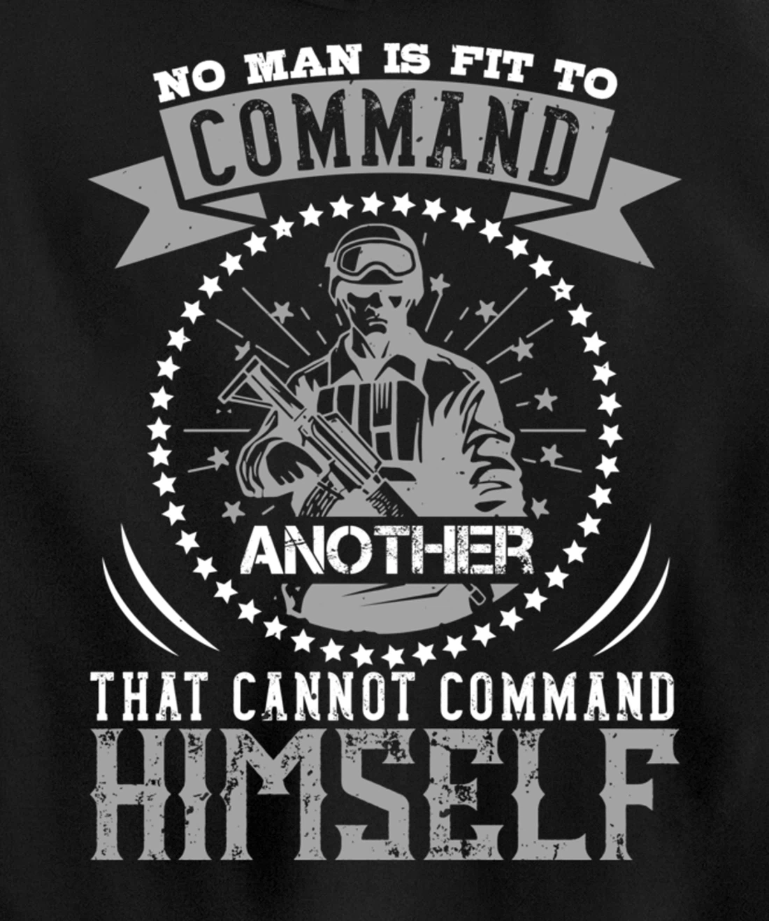 No Man Is Fit To Command, US Flag, US Military, Veterans Day Pullover Hoodie