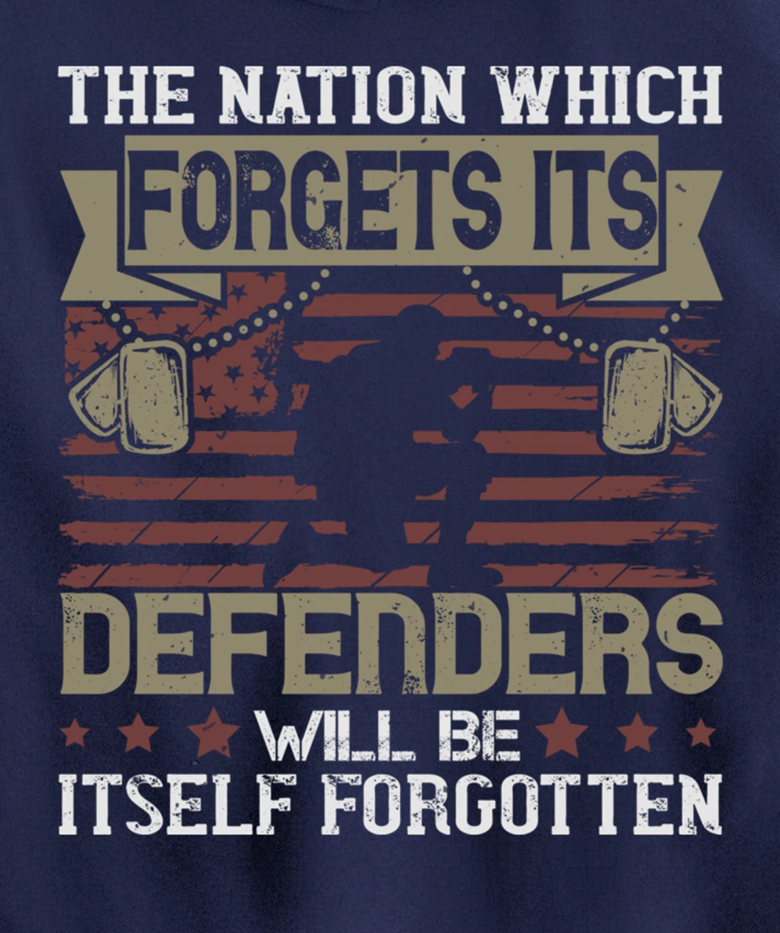 Nation Which Forgets, US Flag, US Military, Veteran's Day Pullover Hoodie