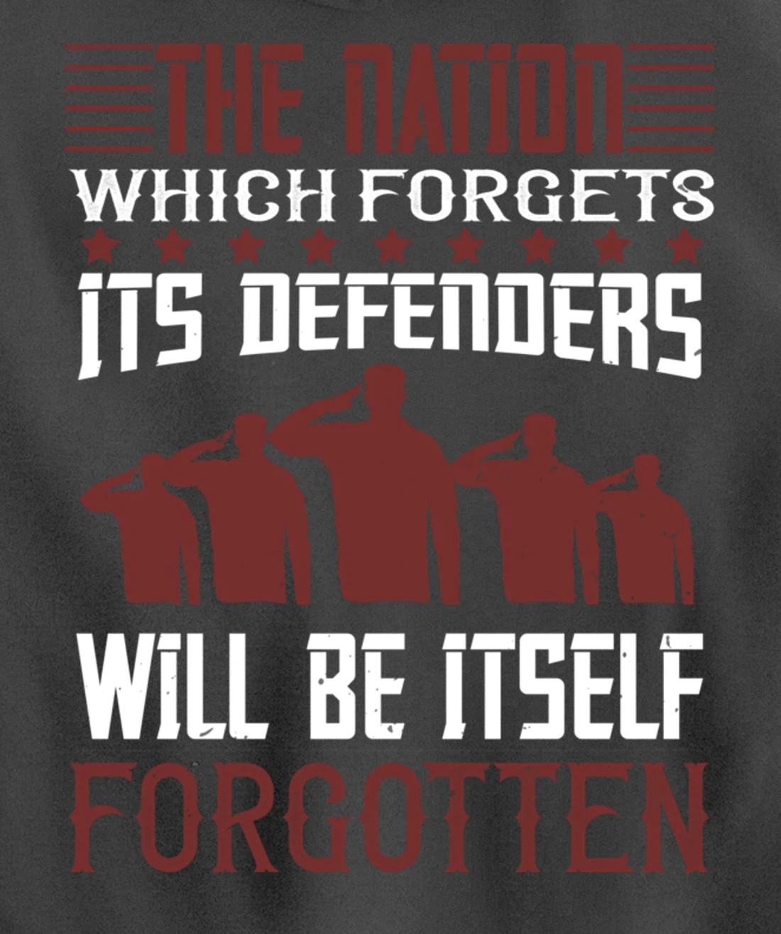 Nation Which Forgets, US Flag, US Military, Veteran's Day Pullover Hoodie