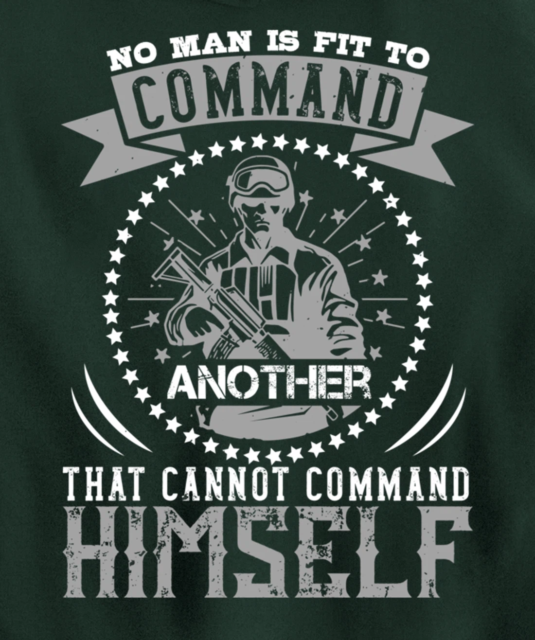No Man Is Fit To Command, US Flag, US Military, Veterans Day Pullover Hoodie