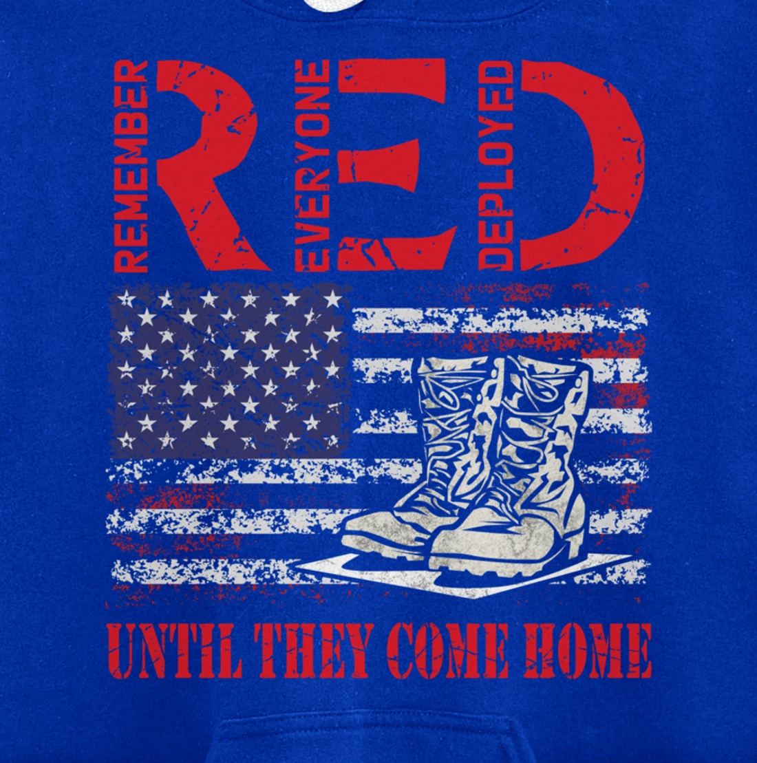Remember Everyone Deployed RED Friday Veteran Retro USA Flag Pullover Hoodie