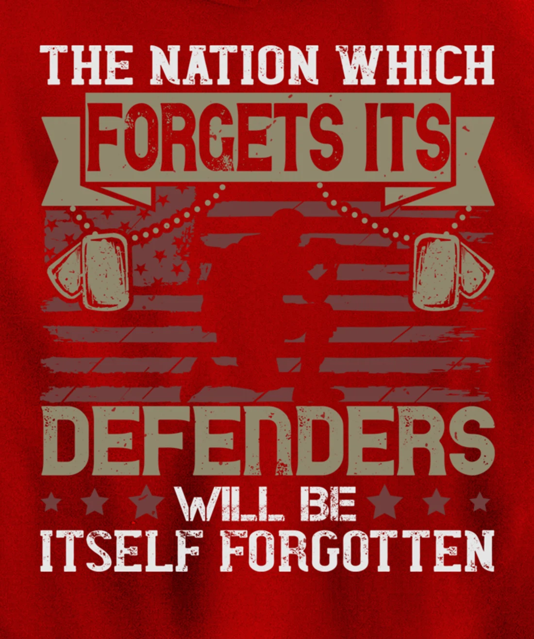 Nation Which Forgets, US Flag, US Military, Veteran's Day Pullover Hoodie