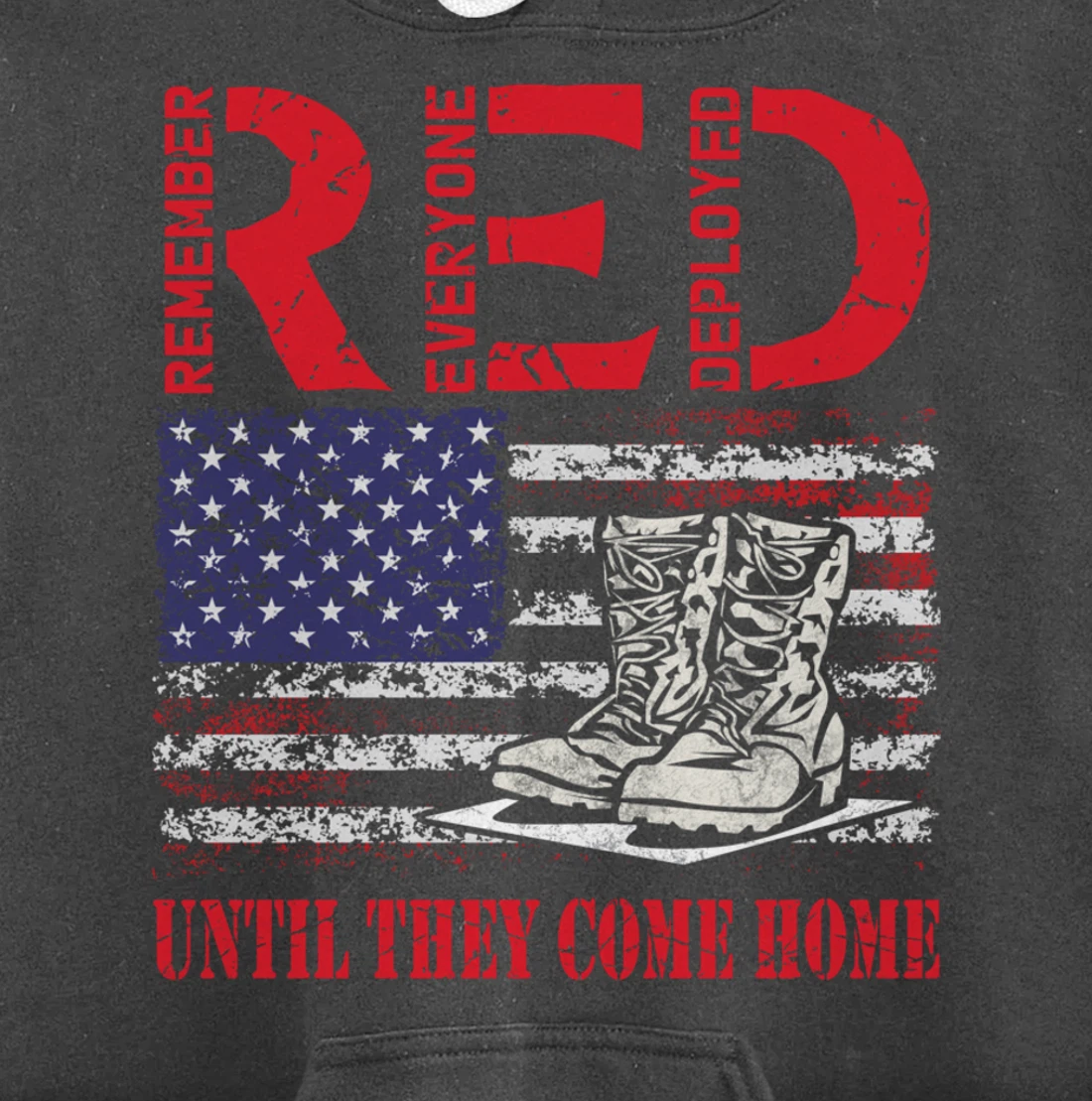 Remember Everyone Deployed RED Friday Veteran Retro USA Flag Pullover Hoodie