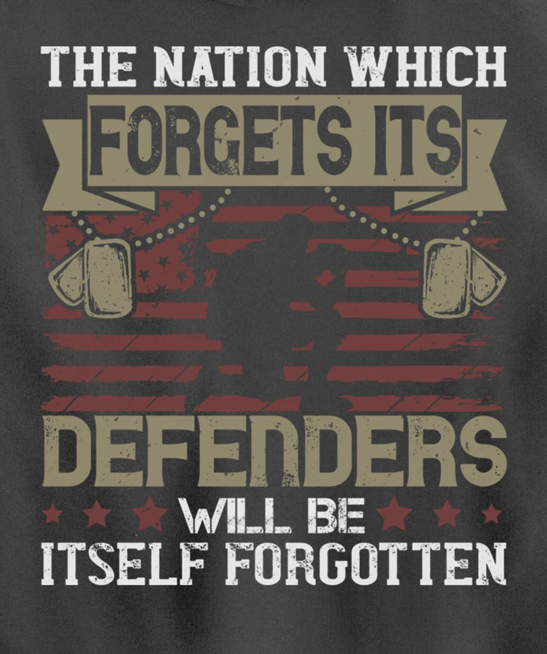 Nation Which Forgets, US Flag, US Military, Veteran's Day Pullover Hoodie