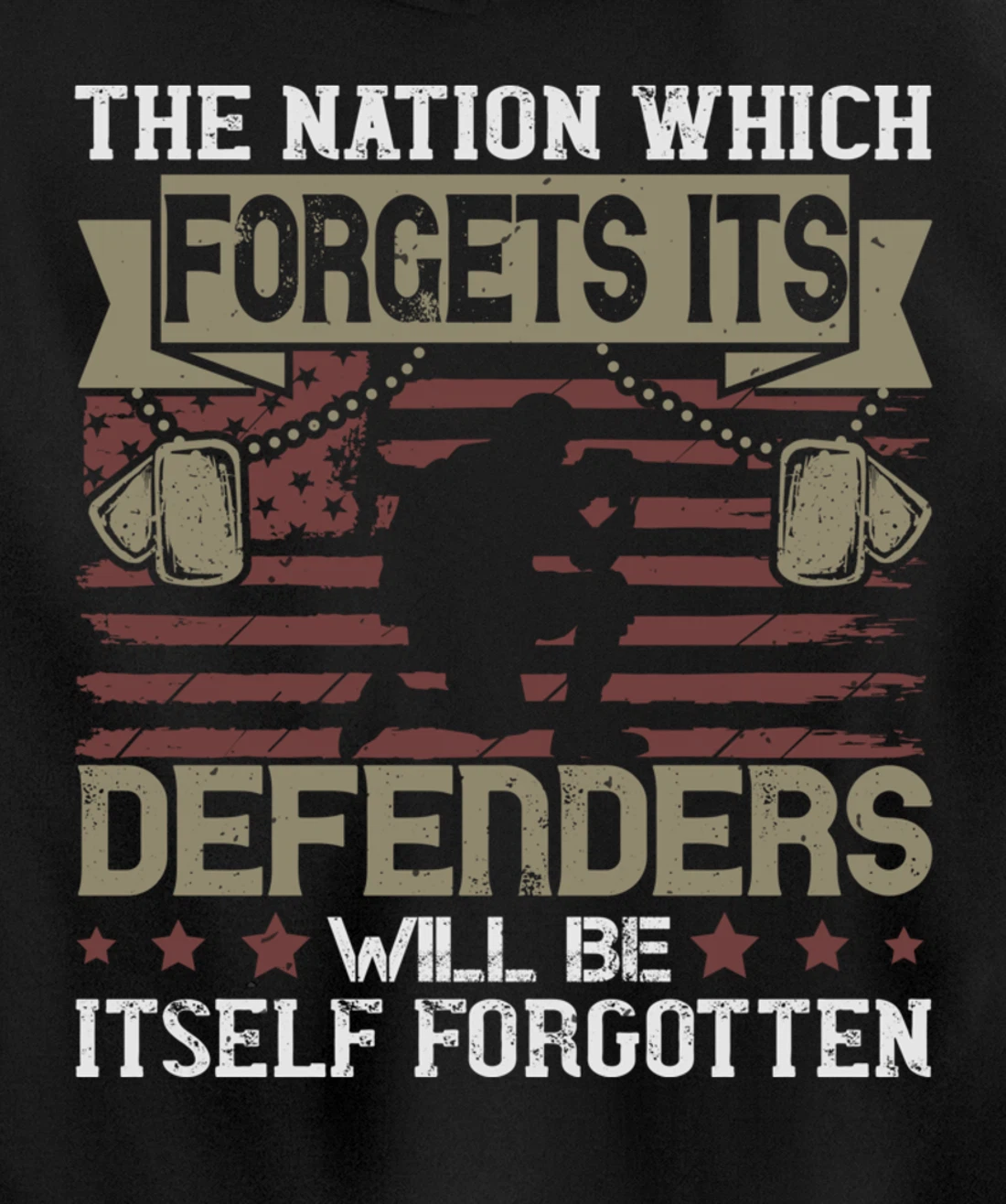 Nation Which Forgets, US Flag, US Military, Veteran's Day Pullover Hoodie