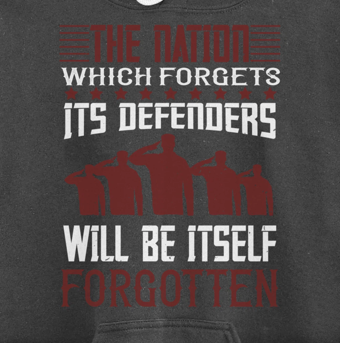 Nation Which Forgets, US Flag, US Military, Veteran's Day Pullover Hoodie