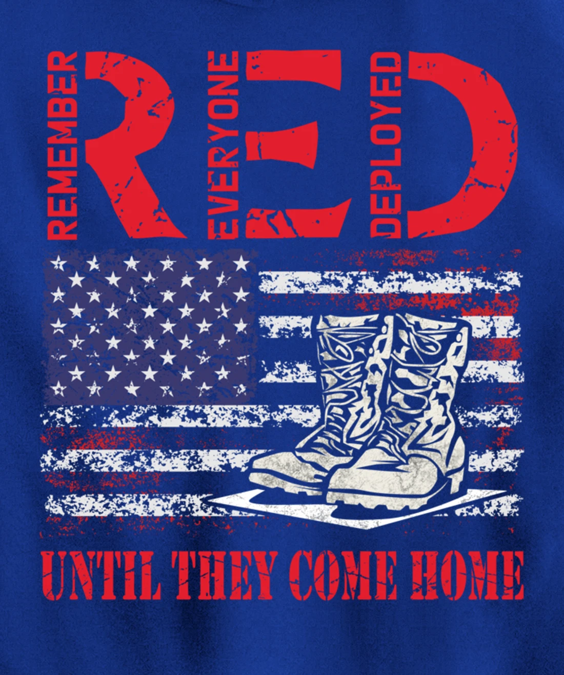 Remember Everyone Deployed RED Friday Veteran Retro USA Flag Pullover Hoodie