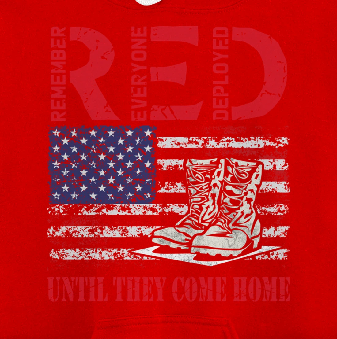 Remember Everyone Deployed RED Friday Veteran Retro USA Flag Pullover Hoodie