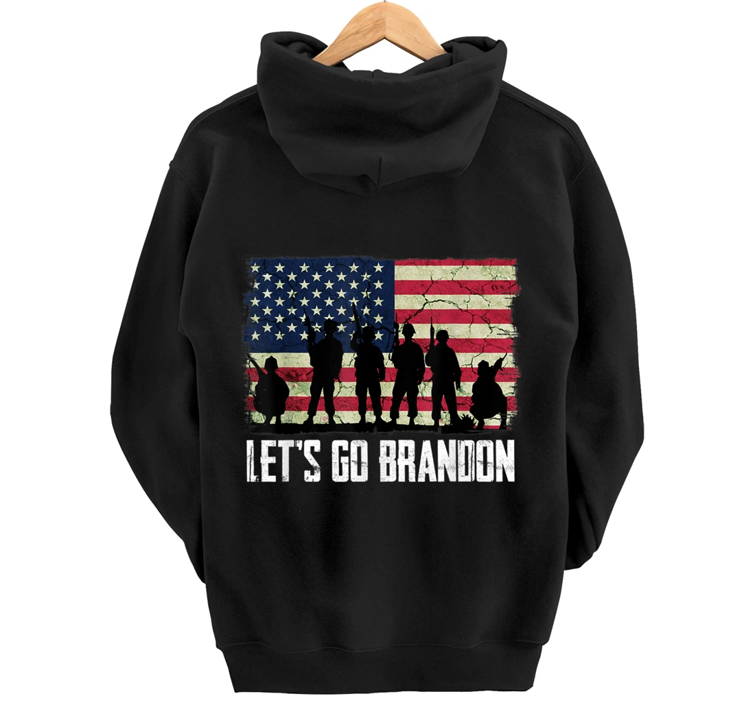 Let’s Go Brandon American flag veterans vintage Pullover Hoodie