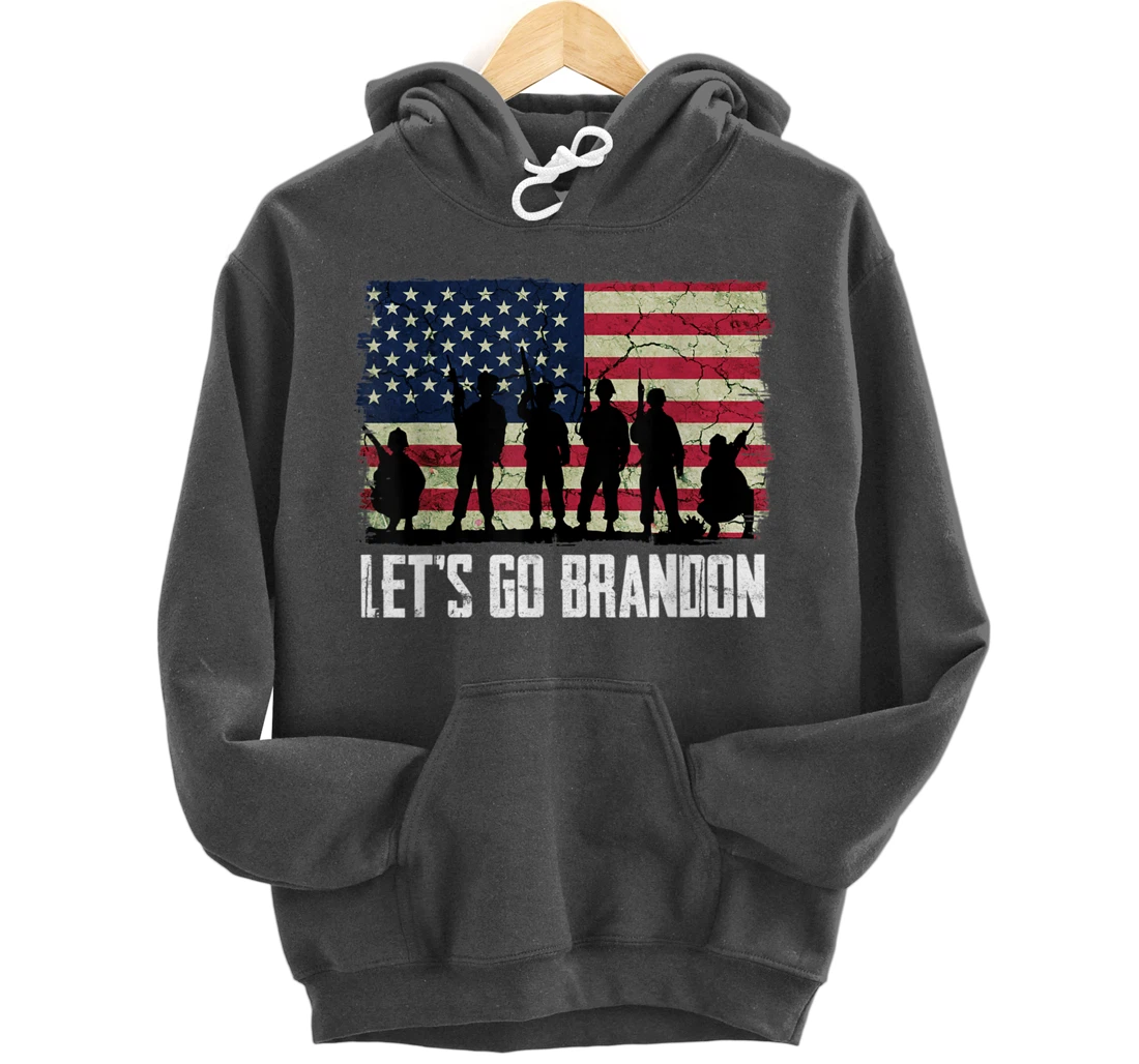 Let’s Go Brandon American flag veterans vintage Pullover Hoodie