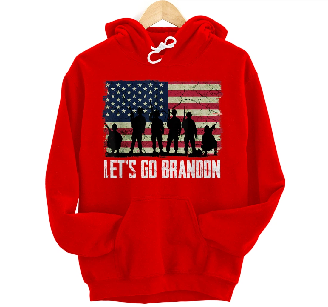 Let’s Go Brandon American flag veterans vintage Pullover Hoodie