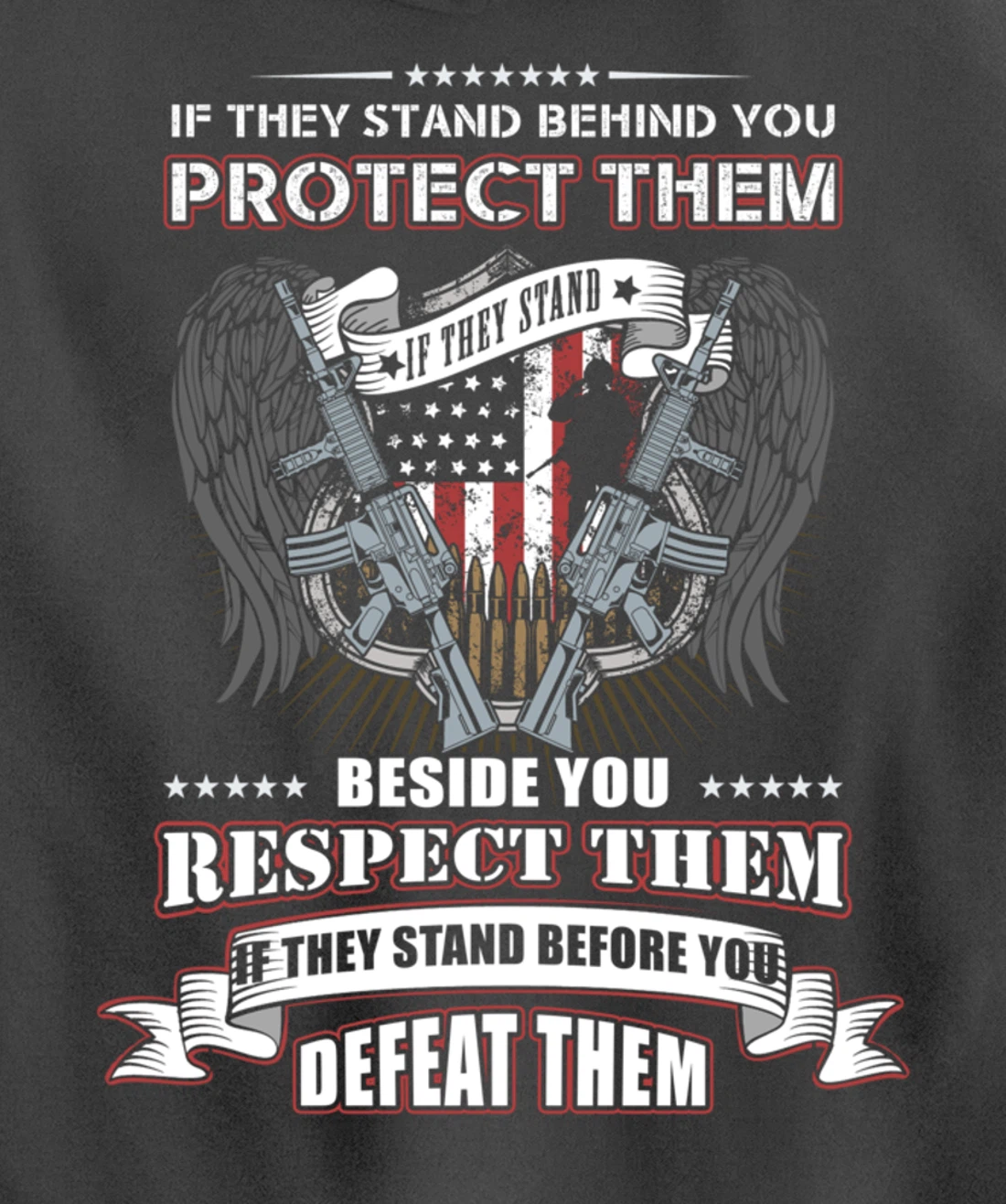 Veterans Day - If they stand behind you protect them Pullover Hoodie