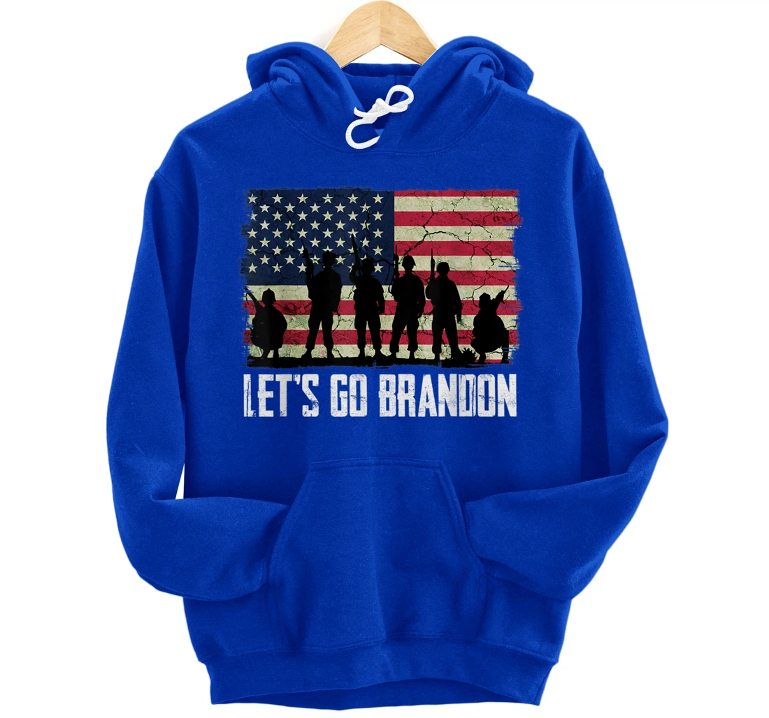 Let’s Go Brandon American flag veterans vintage Pullover Hoodie