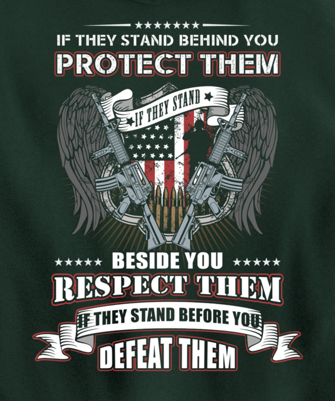 Veterans Day - If they stand behind you protect them Pullover Hoodie