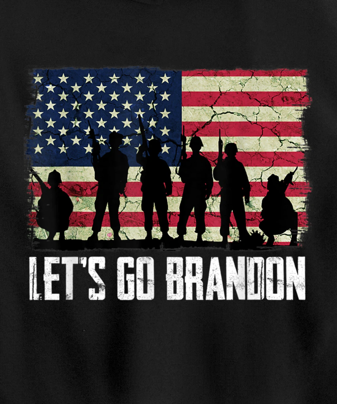 Let’s Go Brandon American flag veterans vintage Pullover Hoodie