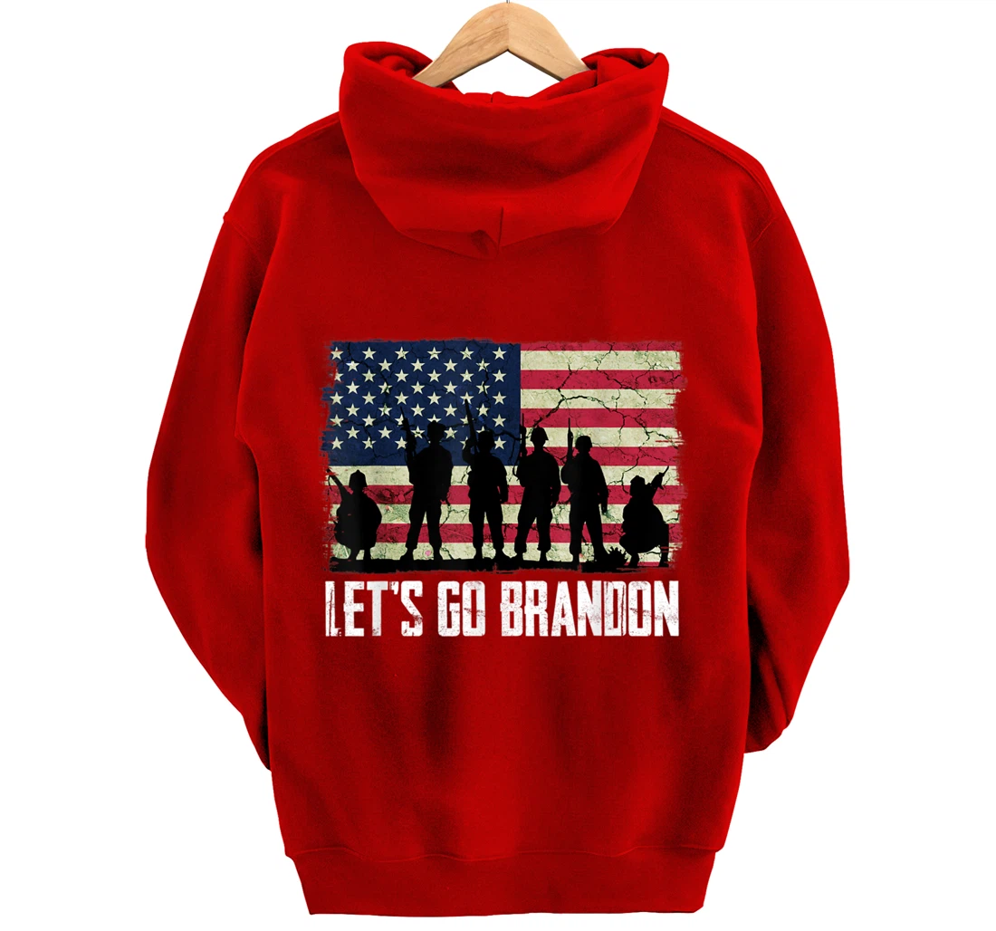 Let’s Go Brandon American flag veterans vintage Pullover Hoodie
