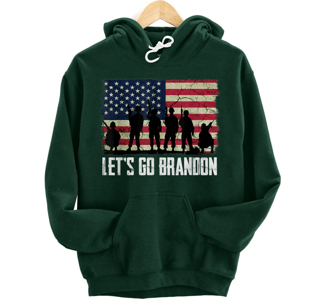 Let’s Go Brandon American flag veterans vintage Pullover Hoodie
