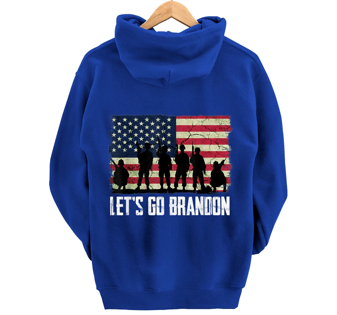 Let’s Go Brandon American flag veterans vintage Pullover Hoodie