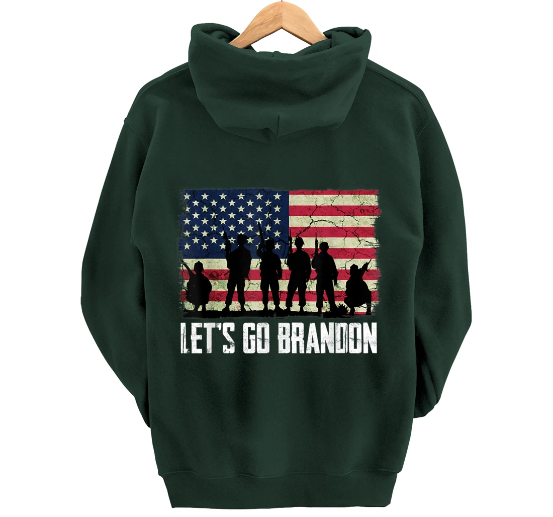 Let’s Go Brandon American flag veterans vintage Pullover Hoodie