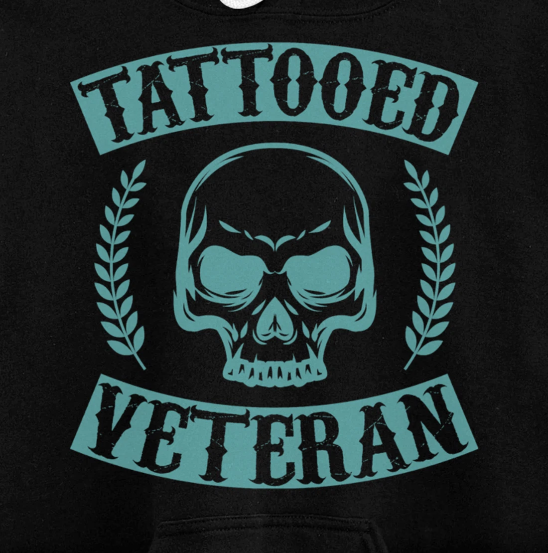 Tattooed Veteran Proud America USA Patriotic Distressed Pullover Hoodie