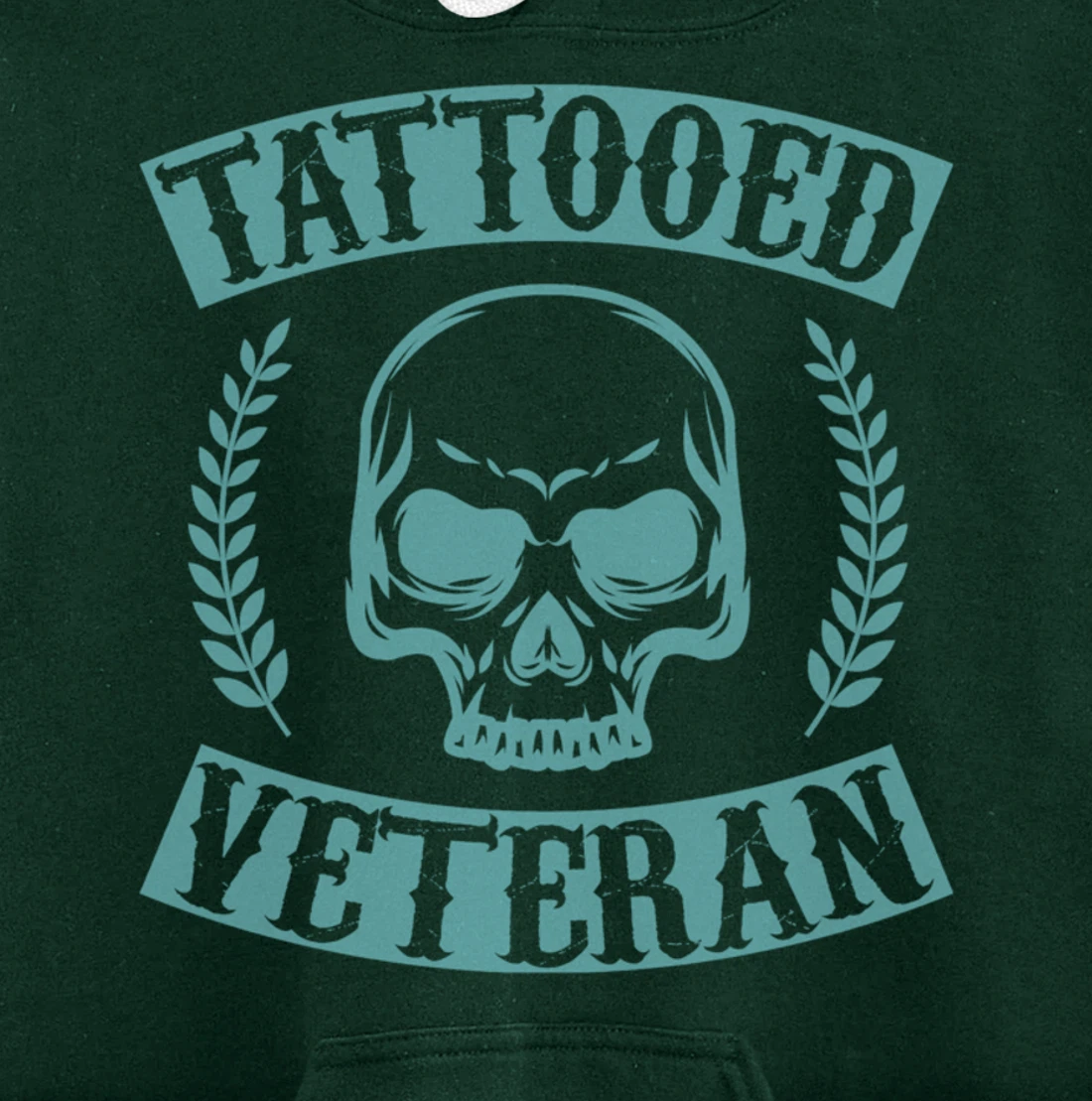 Tattooed Veteran Proud America USA Patriotic Distressed Pullover Hoodie