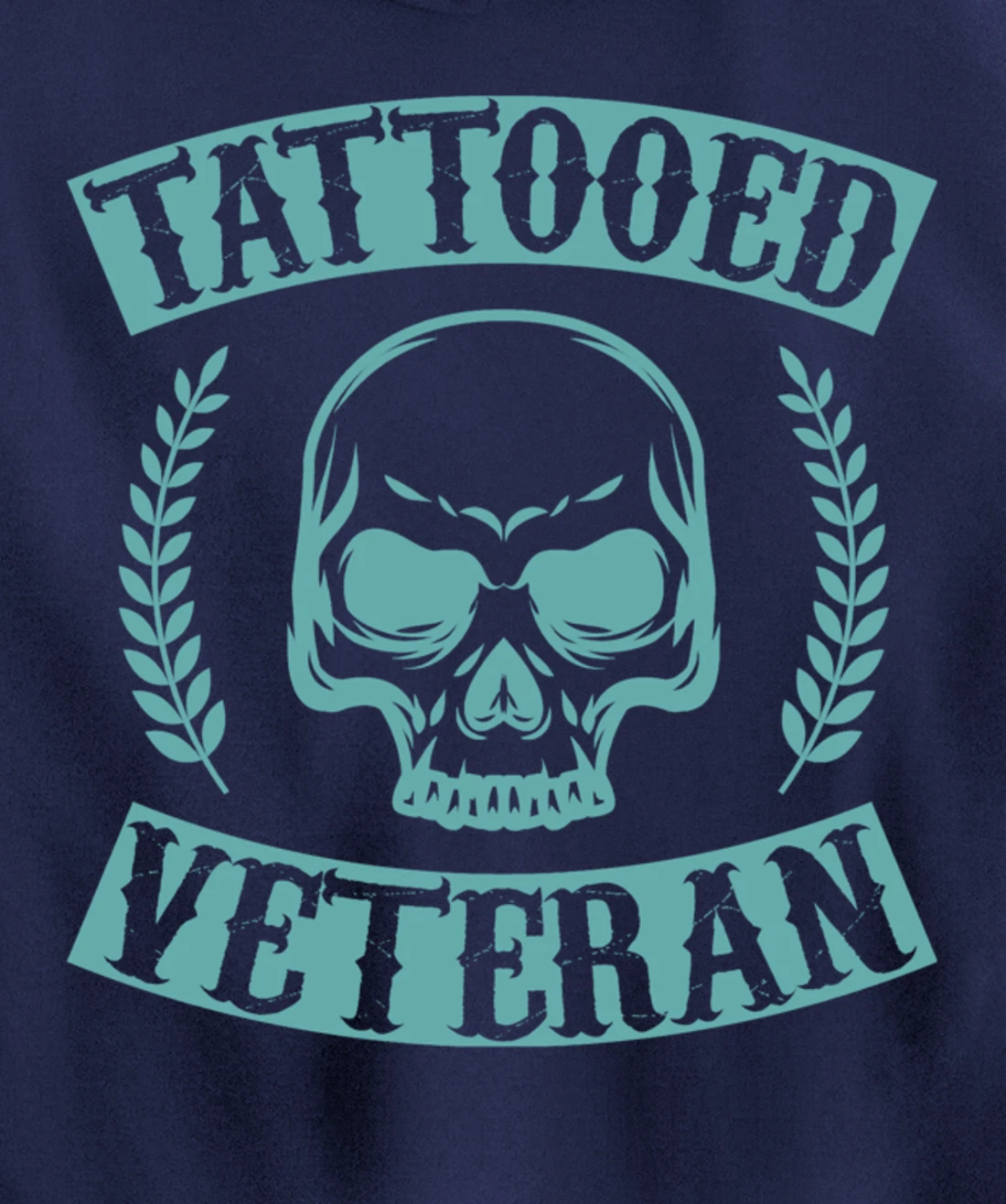 Tattooed Veteran Proud America USA Patriotic Distressed Pullover Hoodie
