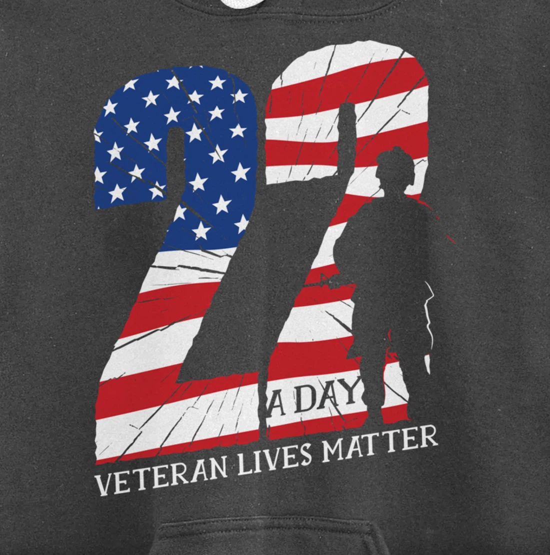 22 A Day, US Flag, Military Service, Happy Veterans Day Pullover Hoodie