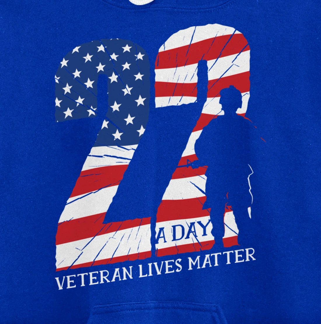 22 A Day, US Flag, Military Service, Happy Veterans Day Pullover Hoodie