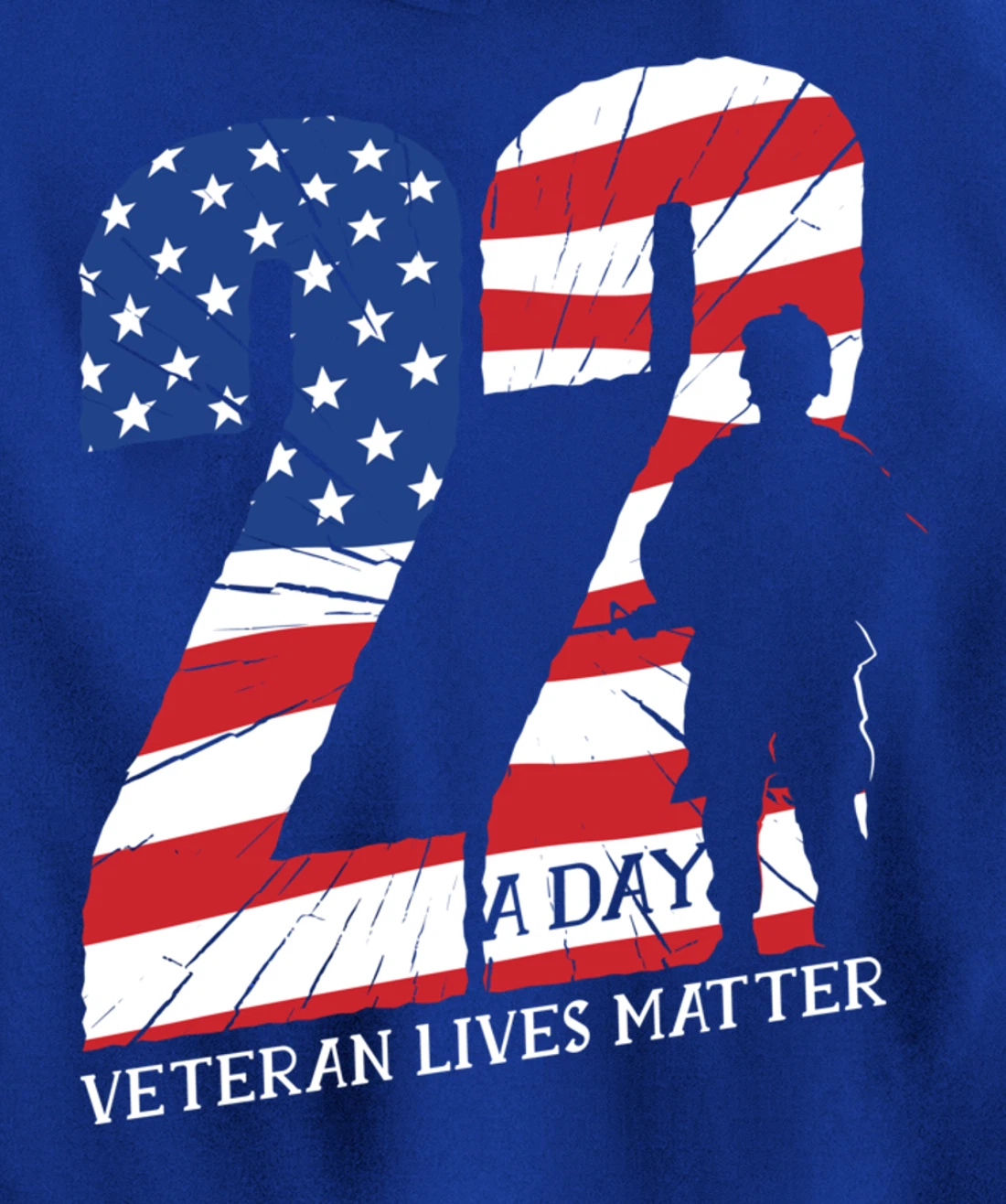 22 A Day, US Flag, Military Service, Happy Veterans Day Pullover Hoodie