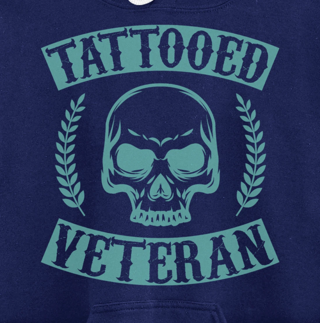 Tattooed Veteran Proud America USA Patriotic Distressed Pullover Hoodie