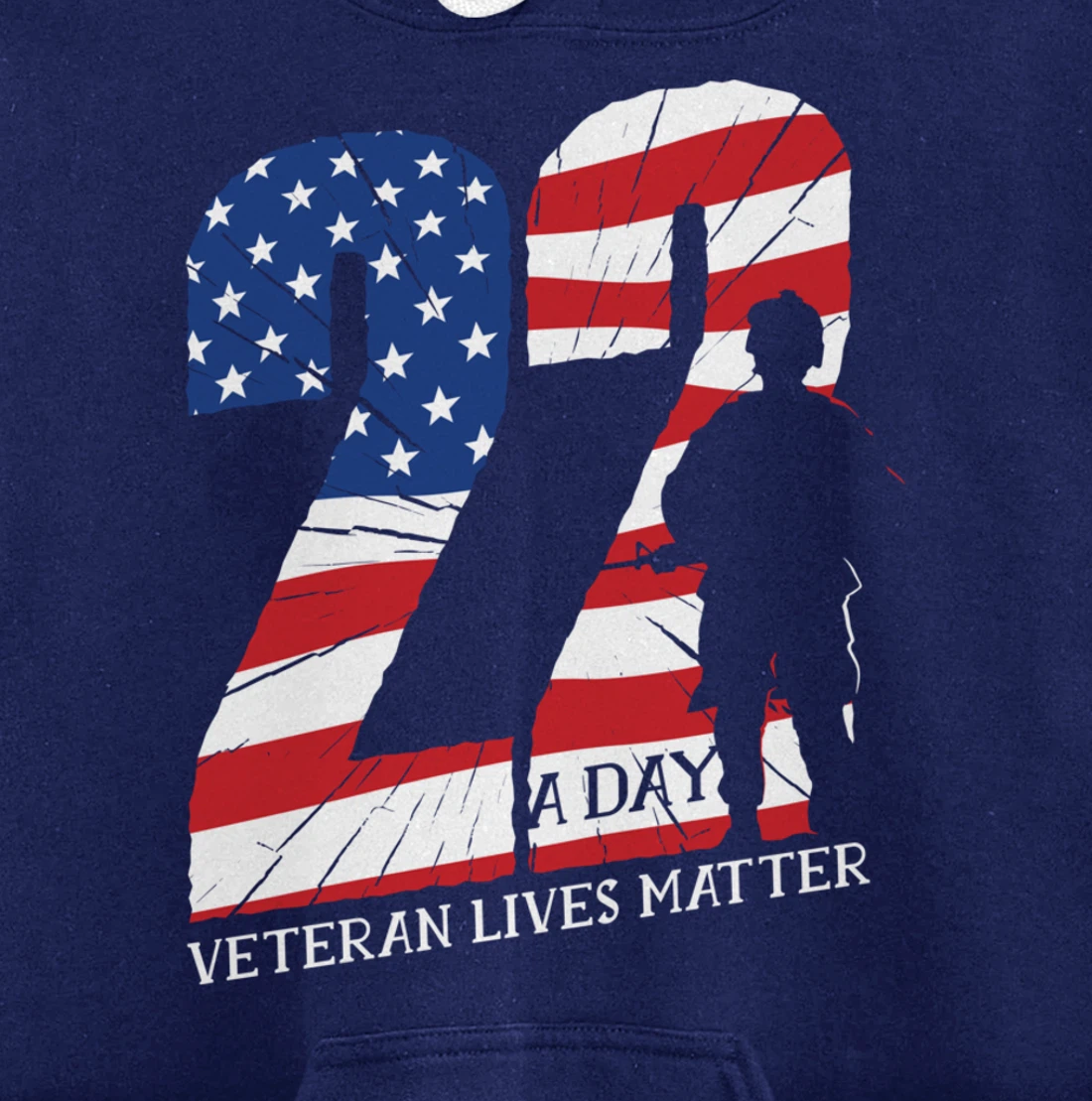 22 A Day, US Flag, Military Service, Happy Veterans Day Pullover Hoodie