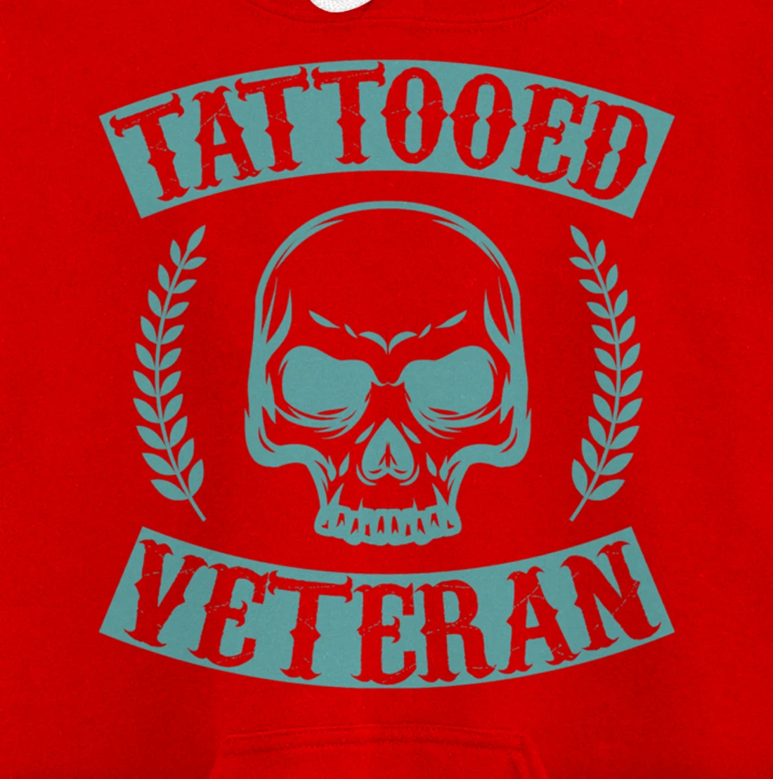 Tattooed Veteran Proud America USA Patriotic Distressed Pullover Hoodie