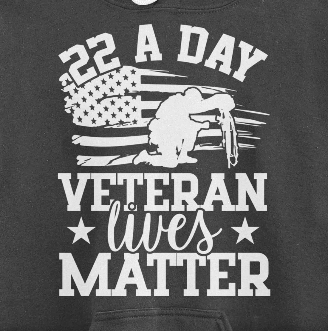 22 A Day, US Flag, Military Service, Happy Veterans Day Pullover Hoodie