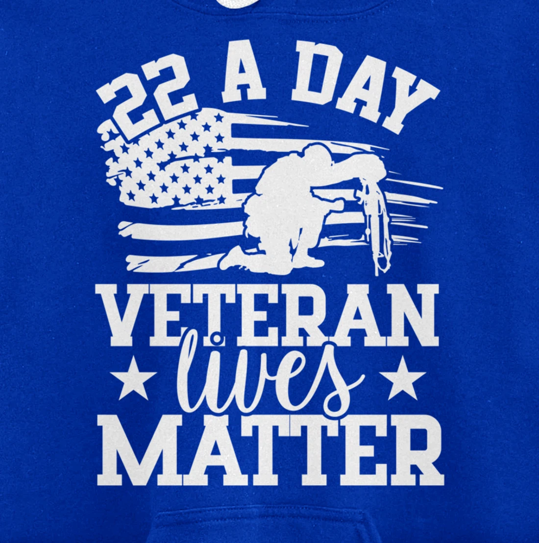 22 A Day, US Flag, Military Service, Happy Veterans Day Pullover Hoodie