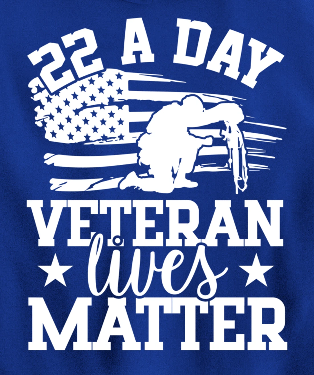 22 A Day, US Flag, Military Service, Happy Veterans Day Pullover Hoodie