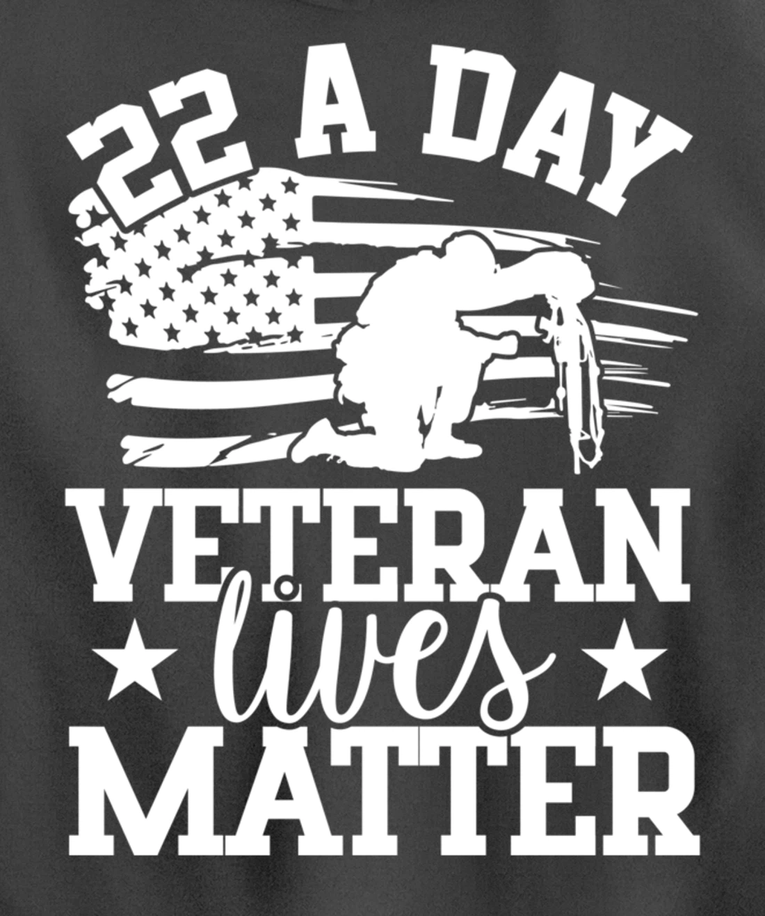 22 A Day, US Flag, Military Service, Happy Veterans Day Pullover Hoodie