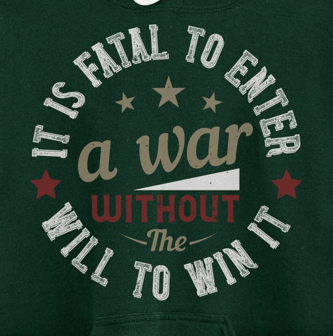 The Will To WinThe War, US Flag, US Military, Veterans Day Pullover Hoodie
