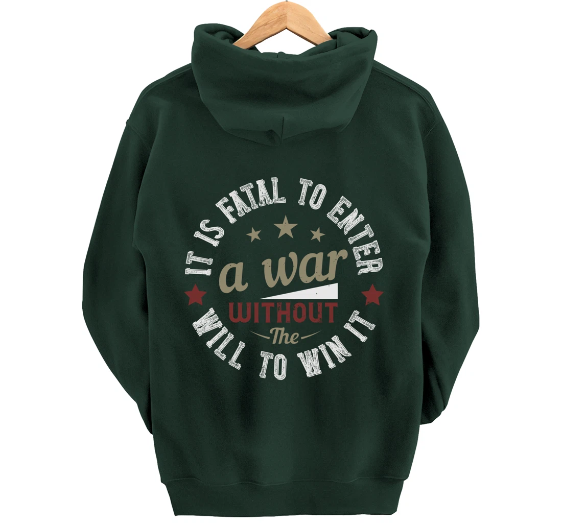 The Will To WinThe War, US Flag, US Military, Veterans Day Pullover Hoodie
