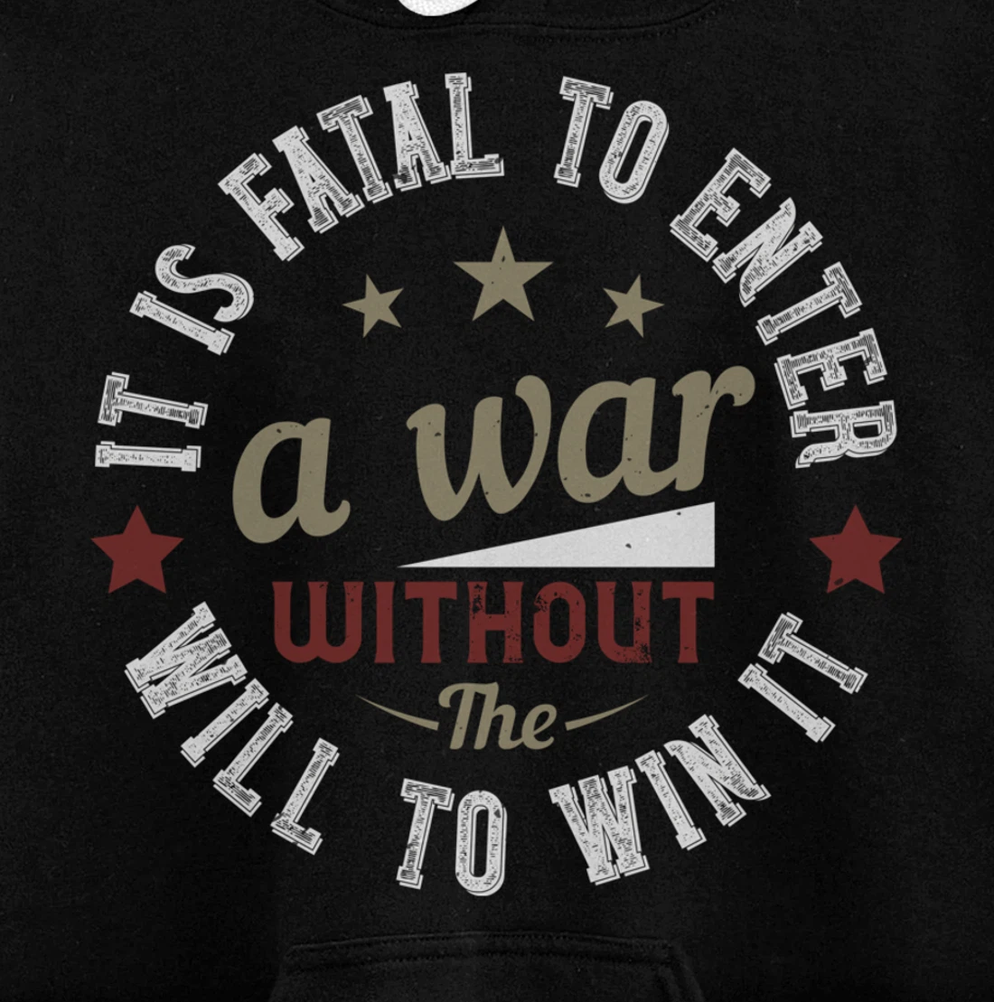 The Will To WinThe War, US Flag, US Military, Veterans Day Pullover Hoodie
