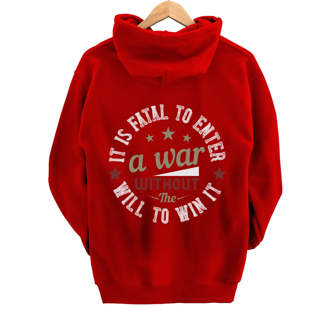 The Will To WinThe War, US Flag, US Military, Veterans Day Pullover Hoodie