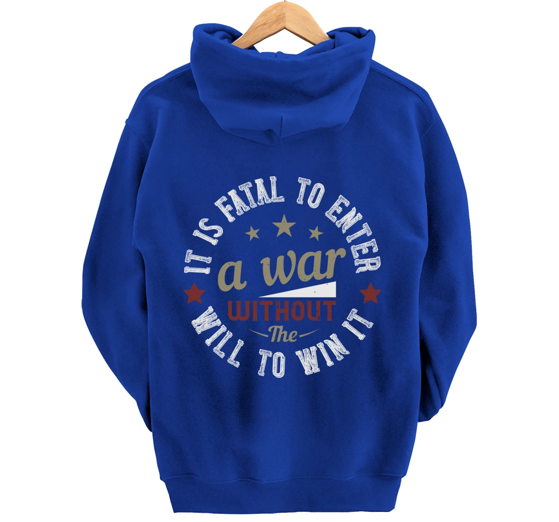 The Will To WinThe War, US Flag, US Military, Veterans Day Pullover Hoodie