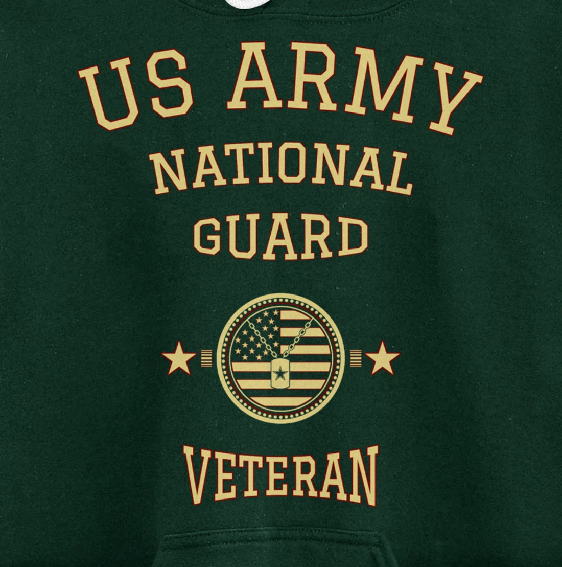 US Army National Guard American Flag Retired Army Veteran Pullover Hoodie