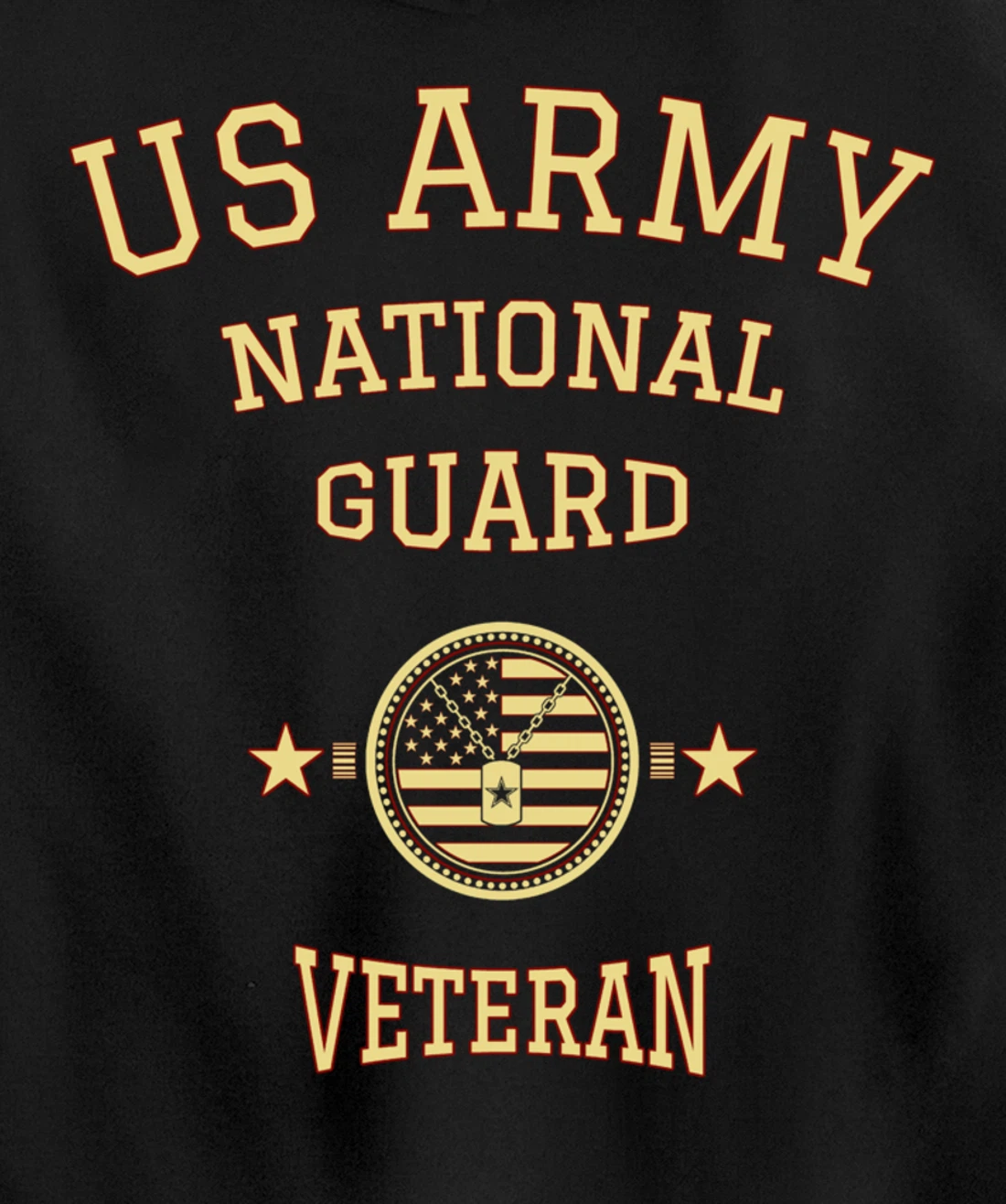 US Army National Guard American Flag Retired Army Veteran Pullover Hoodie