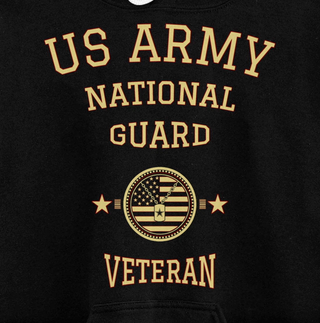 US Army National Guard American Flag Retired Army Veteran Pullover Hoodie