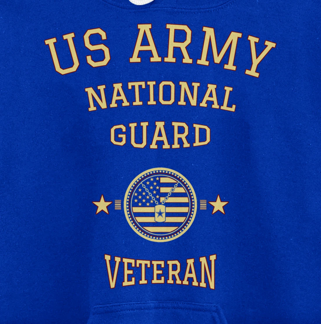 US Army National Guard American Flag Retired Army Veteran Pullover Hoodie